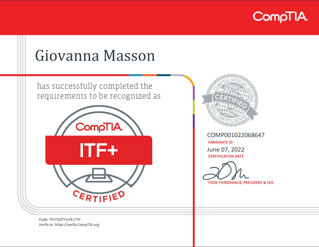 CompTIA IT Fudamentals Certification